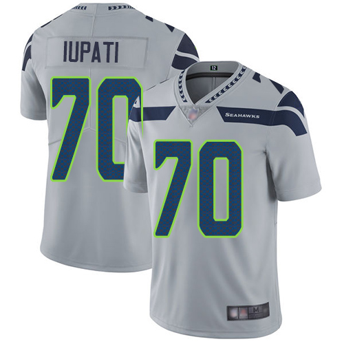 Seattle Seahawks Limited Grey Men Mike Iupati Alternate Jersey NFL Football #70 Vapor Untouchable
